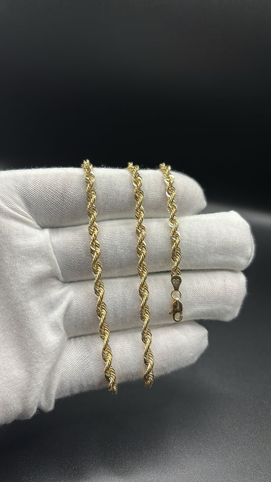 10k Real Gold 4mm Rope Chain
