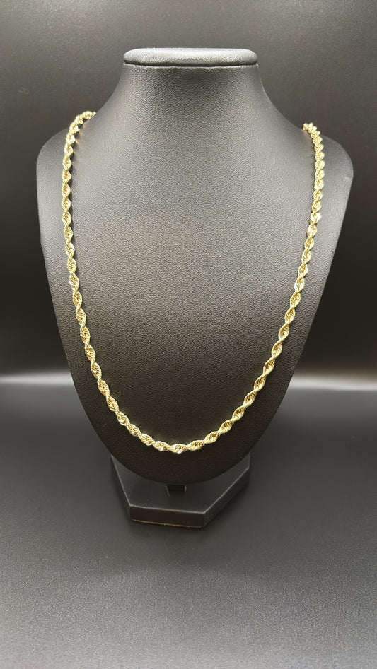 10k real gold 4mm rope chain 22in