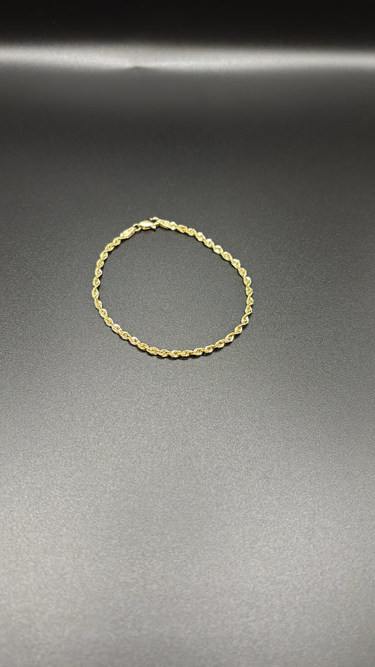 10k Real Gold 2.5mm Rope bracelet