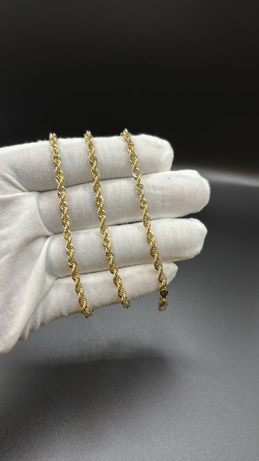 10k real gold 4mm rope chain 22in