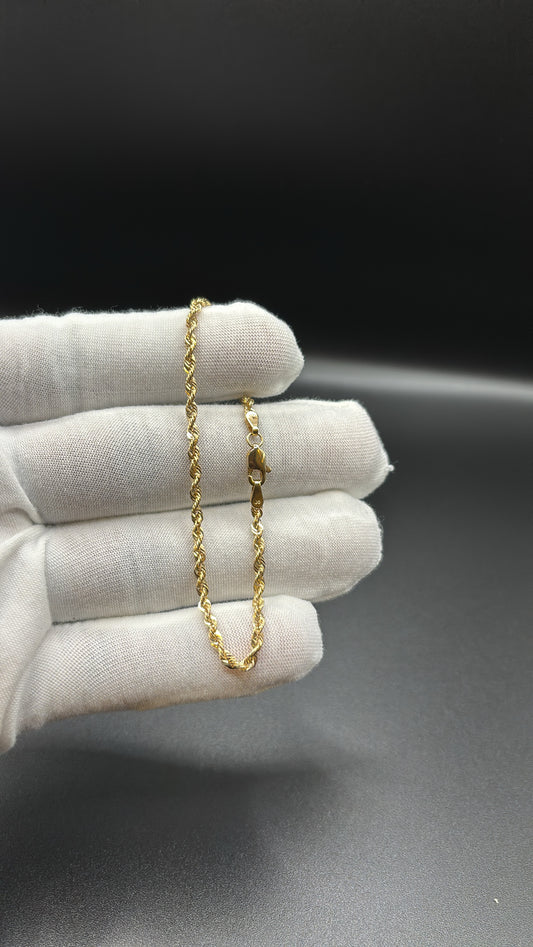 10k Real Gold 2.5mm Rope bracelet