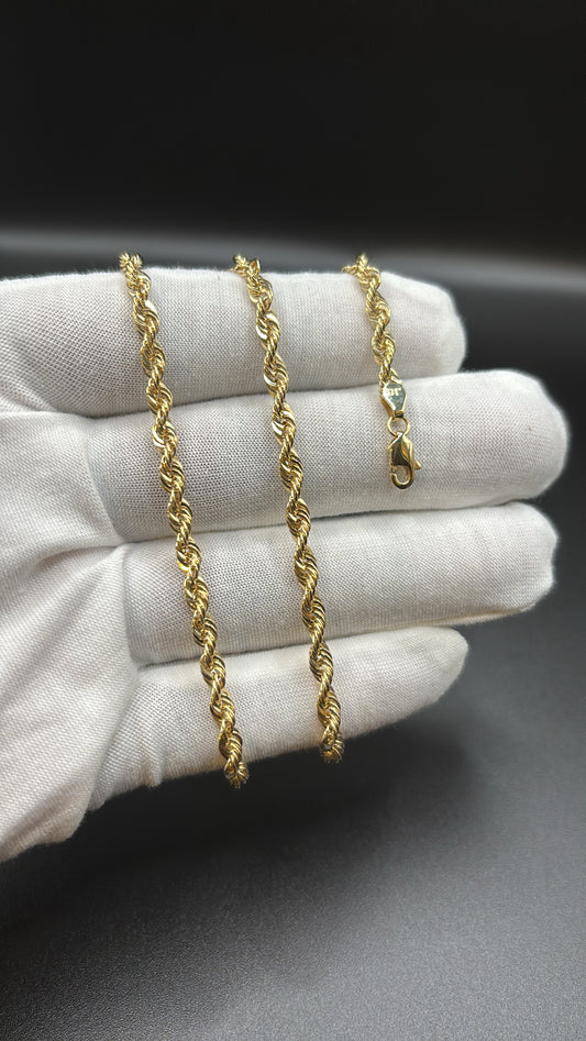 10k Real Gold 4mm rope chain 18in