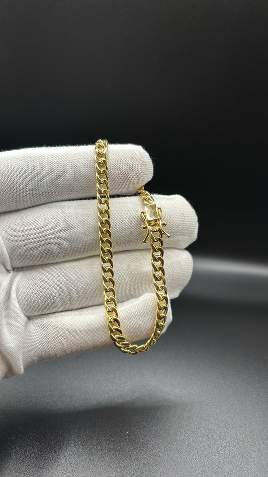 10k Real Gold Italian Miami Cuban Bracelet