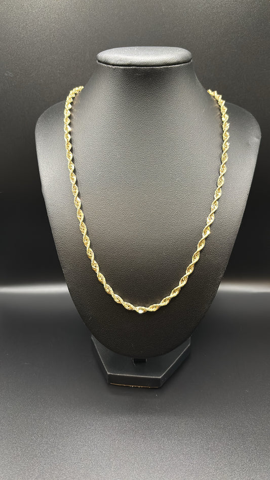 10k Real Gold 4mm rope chain 18in