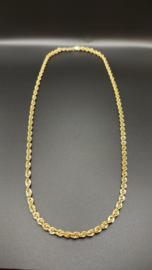 10k real gold 4.5mm rope chain 24in