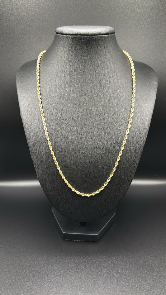 10k Real Gold 3mm Rope Chain 18in
