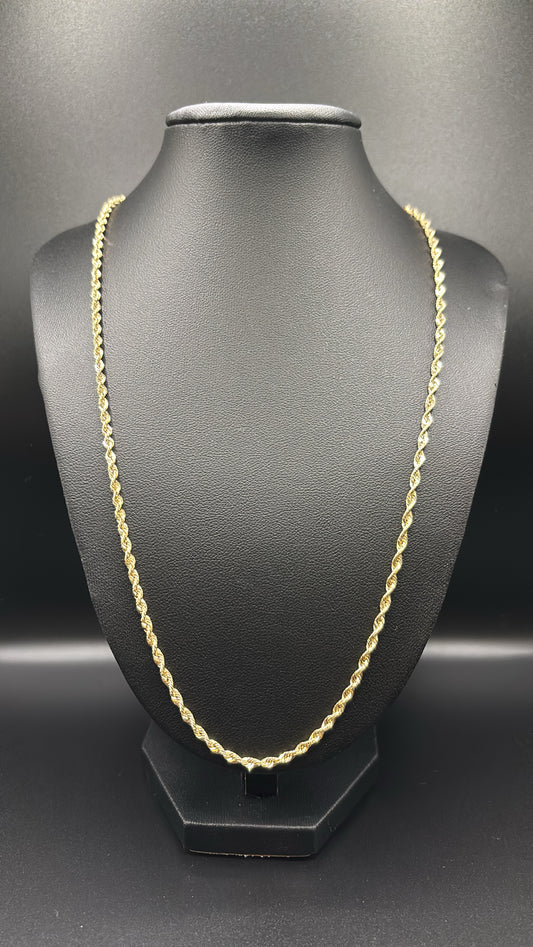 10k Real Gold 3mm Rope Chain 20in